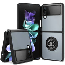 Load image into Gallery viewer, Samsung Galaxy Z Flip 4 Ring Case Clear Tinted Back Phone Cover
