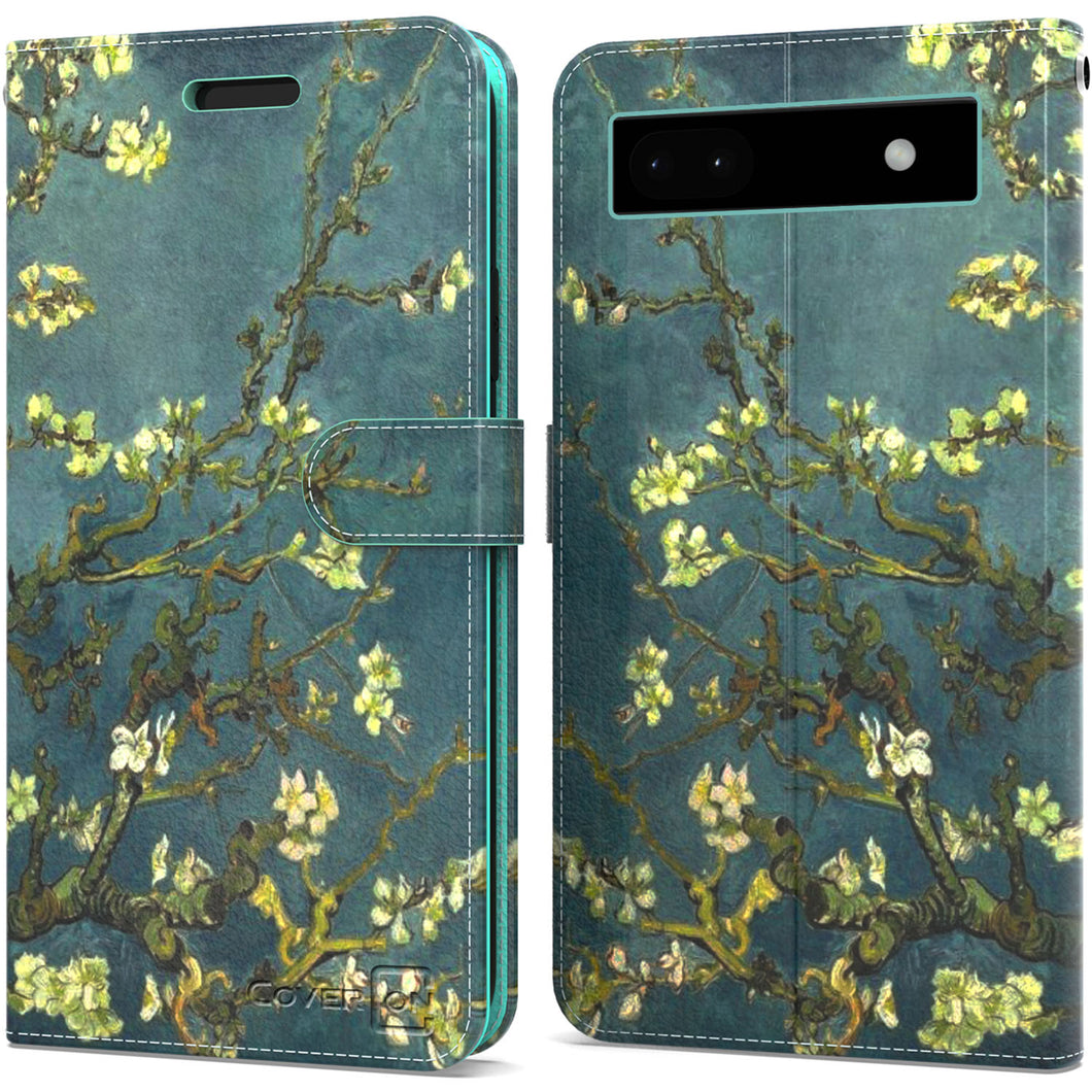 Google Pixel 6a Wallet Case RFID Blocking Leather Folio Phone Pouch