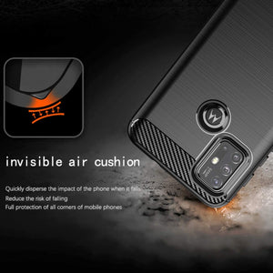 Motorola Moto G30 / Moto G10 Slim Soft Flexible Carbon Fiber Brush Metal Style TPU Case