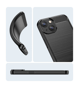 Apple iPhone 14 Case Slim TPU Phone Cover w/ Carbon Fiber