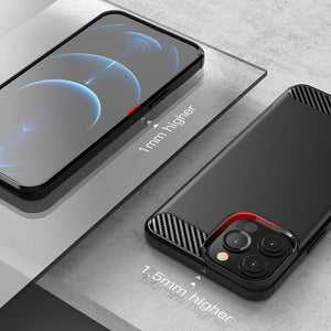 Apple iPhone 14 Pro Case Slim TPU Phone Cover w/ Carbon Fiber