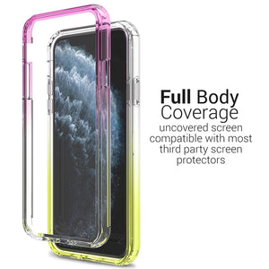 iPhone 11 Pro Max Clear Case - Full Body Colorful Phone Cover - Gradient Series
