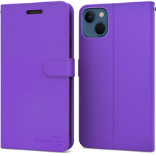Load image into Gallery viewer, Apple iPhone 14 Wallet Case RFID Blocking Leather Folio Phone Pouch
