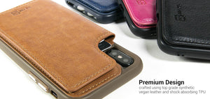 iPhone XR Wallet Case Premium Vegan Leather Credit Card Holder Phone Cover - DayTripper Series