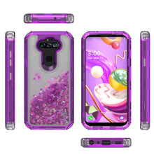Load image into Gallery viewer, LG Phoenix 5 / Fortune 3 Clear Liquid Glitter Case -  Full Body Tough Military Grade Shockproof Phone Cover
