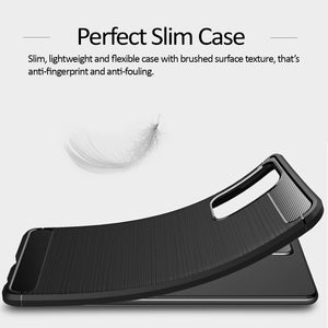 Samsung Galaxy A72 Slim Soft Flexible Carbon Fiber Brush Metal Style TPU Case
