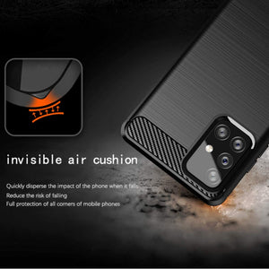 Samsung Galaxy A52 Slim Soft Flexible Carbon Fiber Brush Metal Style TPU Case
