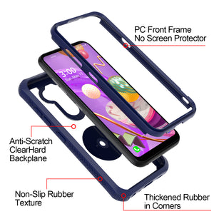 LG Phoenix 5 / Fortune 3 Case - Clear Tinted Metal Ring Phone Cover - Dynamic Series