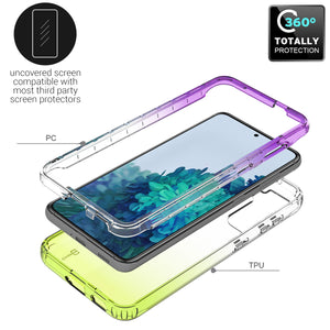 Samsung Galaxy S21 Clear Case Full Body Colorful Phone Cover - Gradient Series
