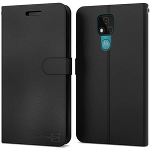 Motorola Moto E7 Wallet Case - RFID Blocking Leather Folio Phone Pouch - CarryALL Series