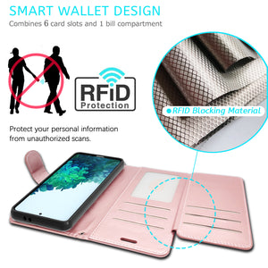 Samsung Galaxy A72 Wallet Case - RFID Blocking Leather Folio Phone Pouch - CarryALL Series