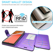 Load image into Gallery viewer, Samsung Galaxy A52 Wallet Case - RFID Blocking Leather Folio Phone Pouch - CarryALL Series
