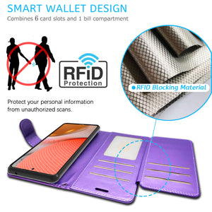 Samsung Galaxy A52 Wallet Case - RFID Blocking Leather Folio Phone Pouch - CarryALL Series