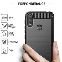 Load image into Gallery viewer, Motorola Moto E7 Power Slim Soft Flexible Carbon Fiber Brush Metal Style TPU Case
