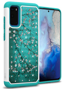 Samsung Galaxy S20 Case - Rhinestone Bling Hybrid Phone Cover - Aurora Series