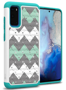 Samsung Galaxy S20 Case - Rhinestone Bling Hybrid Phone Cover - Aurora Series
