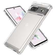 Load image into Gallery viewer, Google Pixel 7 Clear Hybrid Slim Hard Back TPU Case Chrome Buttons
