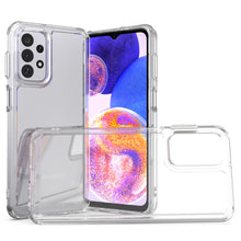 Load image into Gallery viewer, Samsung Galaxy A23 Clear Hybrid Slim Hard Back TPU Case Chrome Buttons
