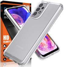 Load image into Gallery viewer, Samsung Galaxy A23 Clear Hybrid Slim Hard Back TPU Case Chrome Buttons
