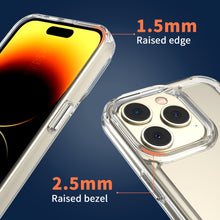 Load image into Gallery viewer, Apple iPhone 14 Pro Clear Hybrid Slim Hard Back TPU Case Chrome Buttons

