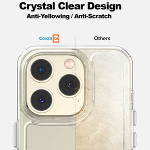 Apple iPhone 14 Pro Clear Hybrid Slim Hard Back TPU Case Chrome Buttons