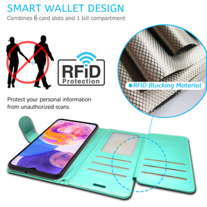 Samsung Galaxy A23 5G Wallet Case RFID Blocking Leather Folio Phone Pouch