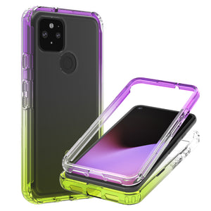 Google Pixel 5 Clear Case Full Body Colorful Phone Cover - Gradient Series