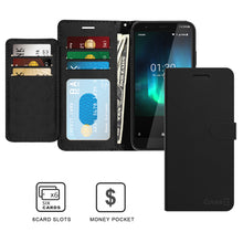 Load image into Gallery viewer, Nokia C2 (5.7&quot;) Wallet Case - RFID Blocking Leather Folio Phone Pouch - CarryALL Series
