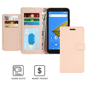 Cricket Icon 2 Wallet Case - RFID Blocking Leather Folio Phone Pouch - CarryALL Series