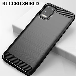 LG K52 / K62 / Q52 Slim Soft Flexible Carbon Fiber Brush Metal Style TPU Case