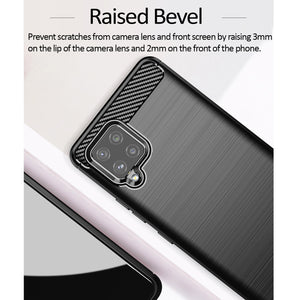 Samsung Galaxy A42 5G Slim Soft Flexible Carbon Fiber Brush Metal Style TPU Case