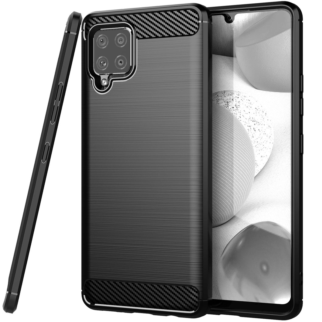 Samsung Galaxy A42 5G Slim Soft Flexible Carbon Fiber Brush Metal Style TPU Case
