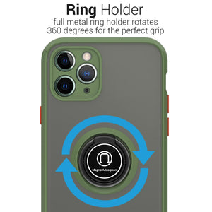 iPhone 11 Pro Max Case - Clear Tinted Metal Ring Phone Cover - Dynamic Series