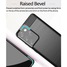 Load image into Gallery viewer, Samsung Galaxy S21 Ultra Slim Soft Flexible Carbon Fiber Brush Metal Style TPU Case
