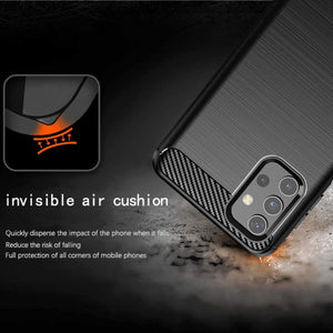 Samsung Galaxy A32 5G Slim Soft Flexible Carbon Fiber Brush Metal Style TPU Case