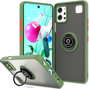 LG K92 5G Case - Clear Tinted Metal Ring Phone Cover - Dynamic Series