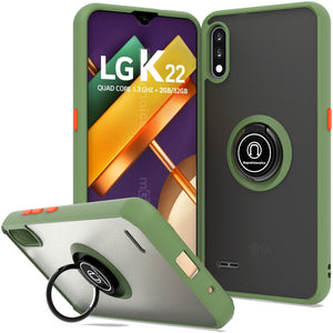 LG K22 / K22+ Plus / K32 Case - Clear Tinted Metal Ring Phone Cover - Dynamic Series