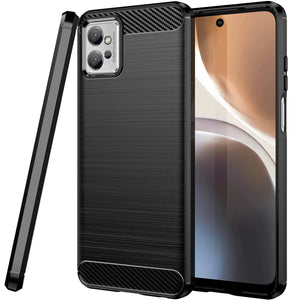 Motorola Moto G32 Case Slim TPU Phone Cover w/ Carbon Fiber