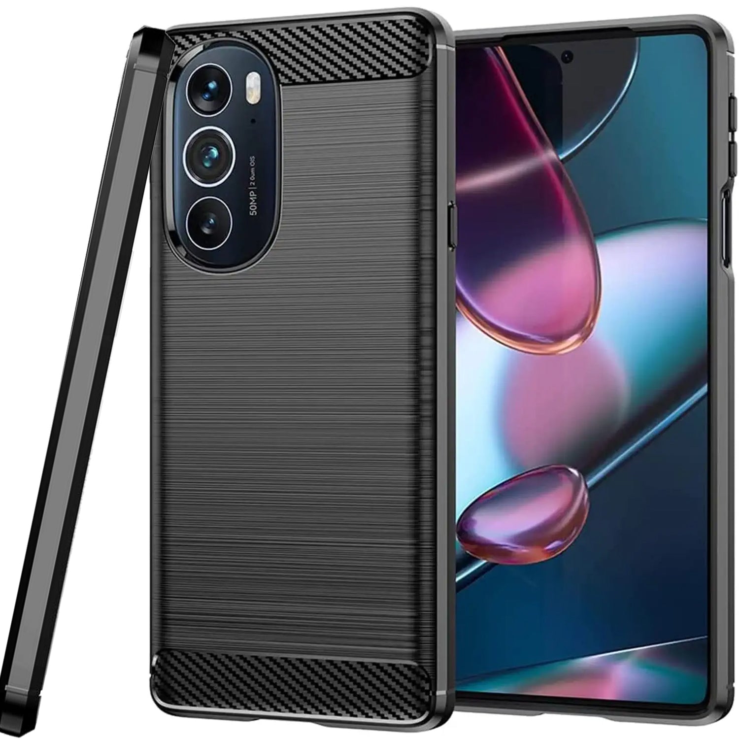 Motorola Edge 2022 / Edge 5G UW 2022 Case Slim TPU Phone Cover w/ Carbon Fiber Motorola Edge 2022 / Edge 5G UW 2022 Case Slim TPU Phone Cover w/ Carbon Fiber