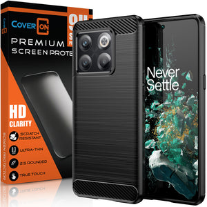 OnePlus 10T / OnePlus Ace Pro Case Slim TPU Phone Cover w/ Carbon Fiber