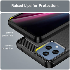 T-Mobile Revvl 6 5G Case Slim TPU Phone Cover w/ Carbon Fiber