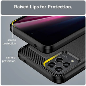 T-Mobile Revvl 6 Pro 5G Case Slim TPU Phone Cover w/ Carbon Fiber