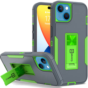 Apple iPhone 14 Case Heavy Duty Rugged Phone Cover w/ Kickstand