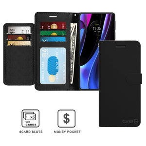 Motorola Edge 2022 / Motorola Edge 5G UW 2022 Wallet Case RFID Blocking Leather Folio Phone Pouch