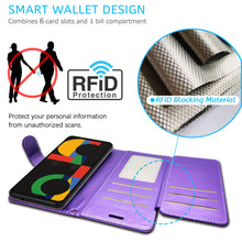 Load image into Gallery viewer, Google Pixel 4a 5G Wallet Case - RFID Blocking Leather Folio Phone Pouch - CarryALL Series
