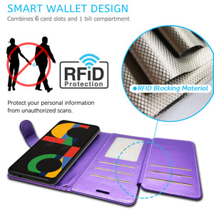 Google Pixel 4a 5G Wallet Case - RFID Blocking Leather Folio Phone Pouch - CarryALL Series