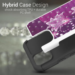 Google Pixel 4 Case - Rhinestone Bling Hybrid Phone Cover - Aurora Series
