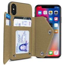 Load image into Gallery viewer, iPhone XS Max Wallet Case Pocket Pouch Credit Card Holder Fabric-Backed Phone Cover - Pocket Pouch Series
