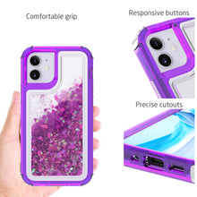 Load image into Gallery viewer, Apple iPhone 12 Mini Clear Liquid Glitter Case -  Full Body Tough Military Grade Shockproof Phone Cover
