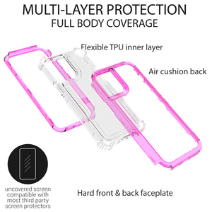 Apple iPhone 12 / iPhone 12 Pro Clear Liquid Glitter Case -  Full Body Tough Military Grade Shockproof Phone Cover